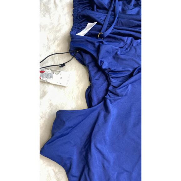 WeWoreWhat one-piece swimsuit with a ruched high neck - Picture 4 of 7